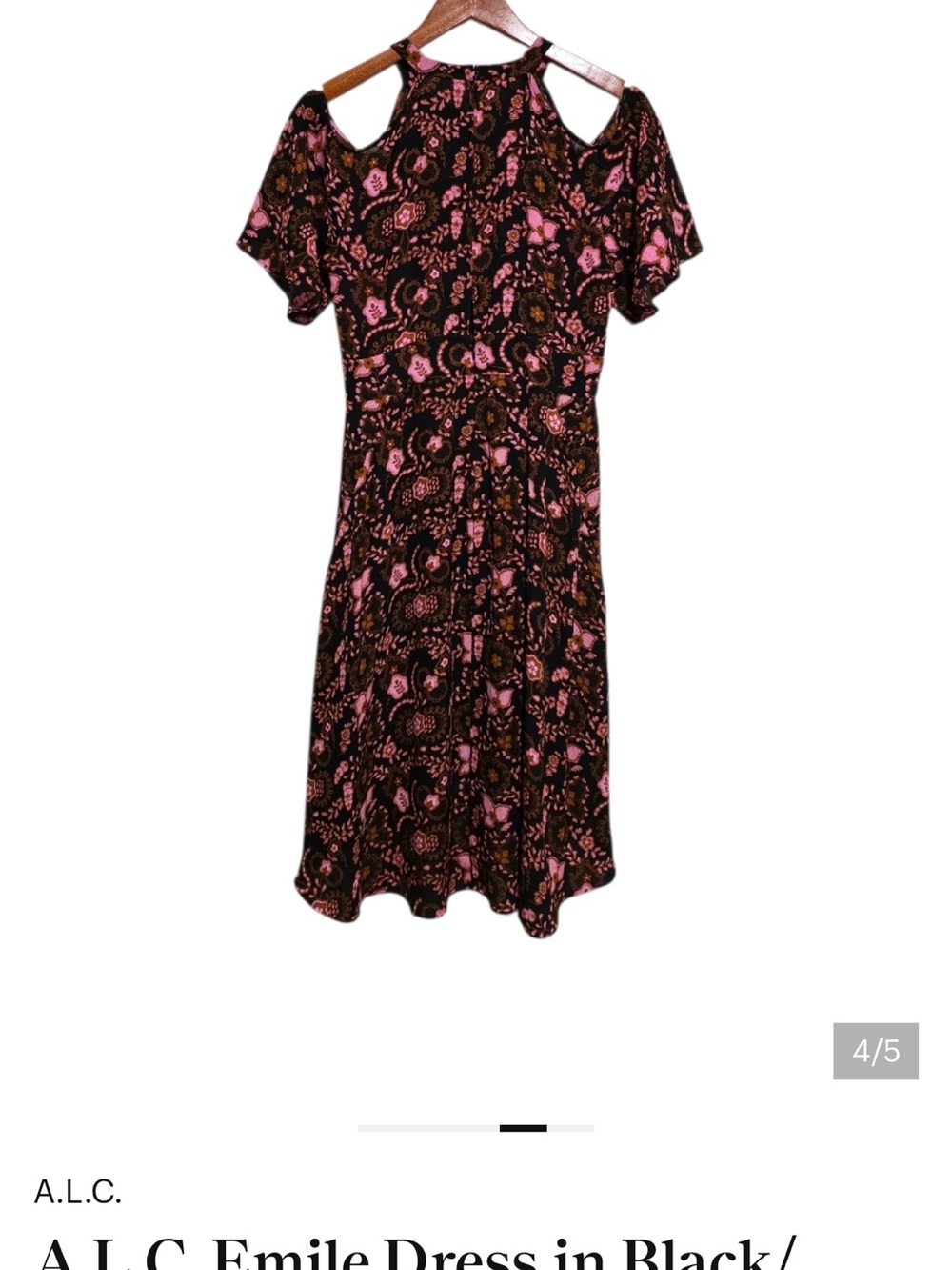 A.L.C. Emile Dress in Black/Pink Henna Size 6 NWT